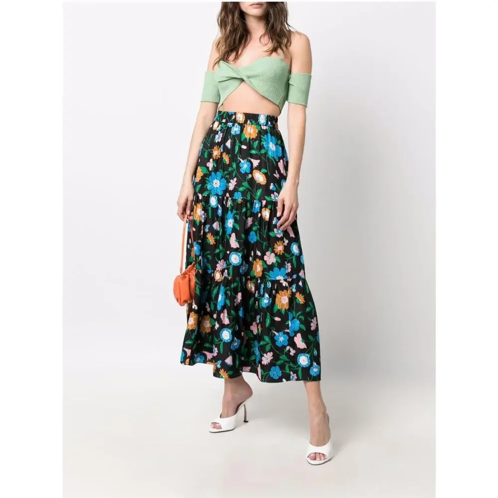 Kate Spade Floral Garden Cloque Midi Skirt NWT